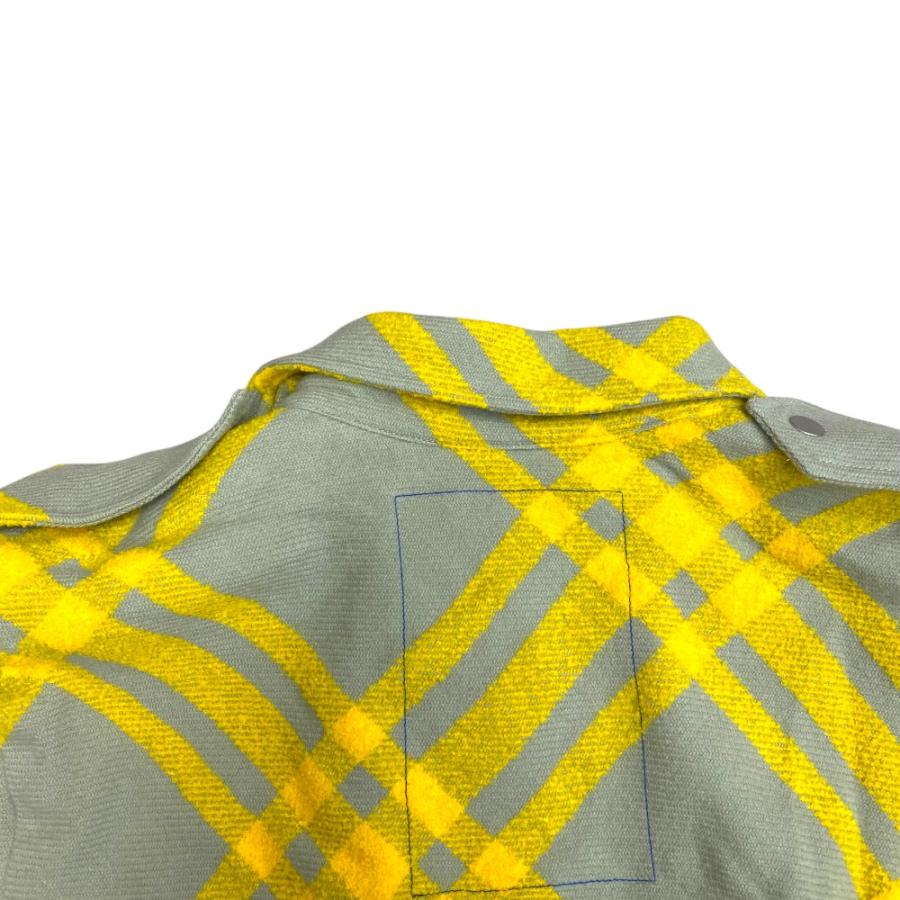 未使用 バーバリー ジャケット シャツ チェック ウール アルパカ イエロー グレー 8077274 BURBERRY [サイズIT36(S相当)]_7