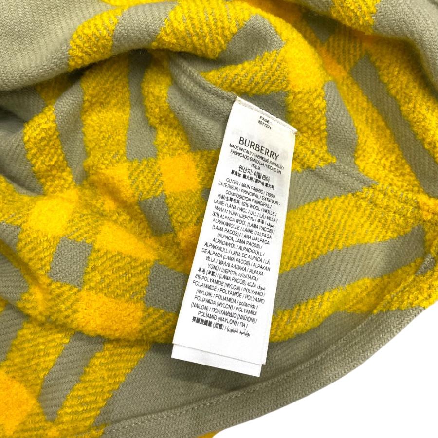 未使用 バーバリー ジャケット シャツ チェック ウール アルパカ イエロー グレー 8077274 BURBERRY [サイズIT36(S相当)]_8
