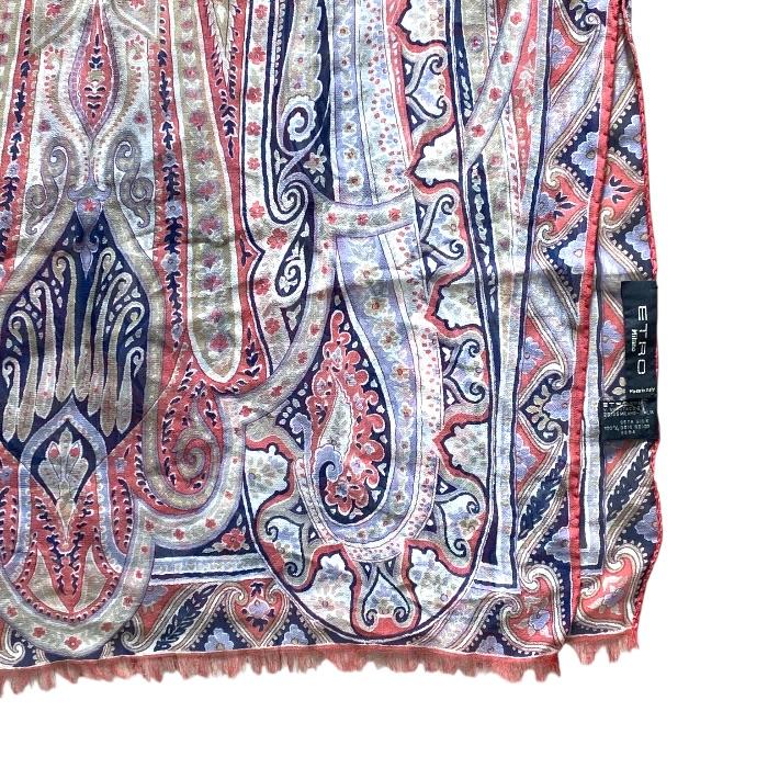 値下げ ETRO ペイズリー柄 シルク ストール ショール スカーフ 花柄 ETRO（エトロ） スカーフ ストール ショール アクセサリー 総柄