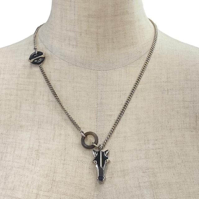 HERMES エルメス ネックレス デストリエホース ヘッド メタル シルバー HERMES エルメス デストリエ ホースヘッド ネックレス