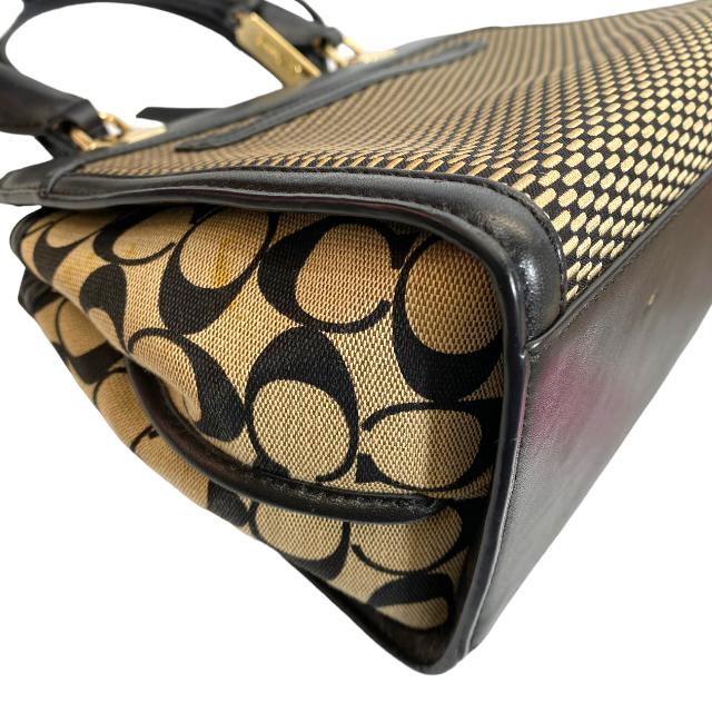 COACH コーチ 32364 2Way ショルダーバッグ ハンドバッグ バッグ ファブリック レザー ライトゴールド ミルク ブラック