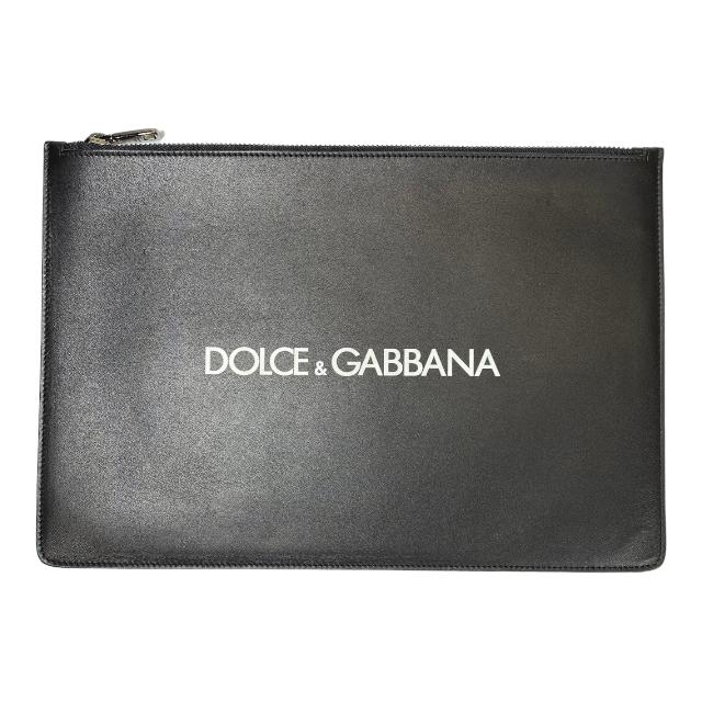DOLCE&GABBANA クラッチバッグ レザー ブラック-