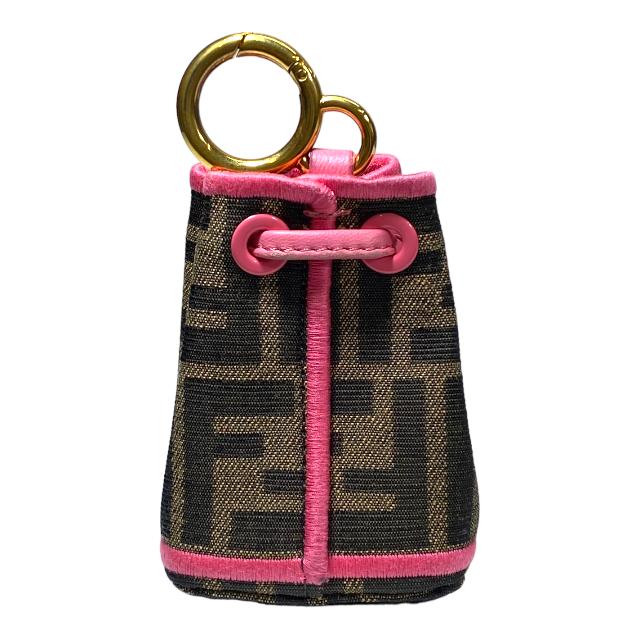 FENDI フェンディ 7AR762 FFズッカ ナノ モントレゾール キーホルダー バッグチャーム キーリング ピンク ブラウン ゴールド金具  :0309-a5201o:SENSE Yahoo!ショッピング店 - 通販 - Yahoo!ショッピング
