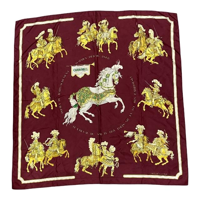 HERMES スカーフ カレ90 動物モチーフ シルク