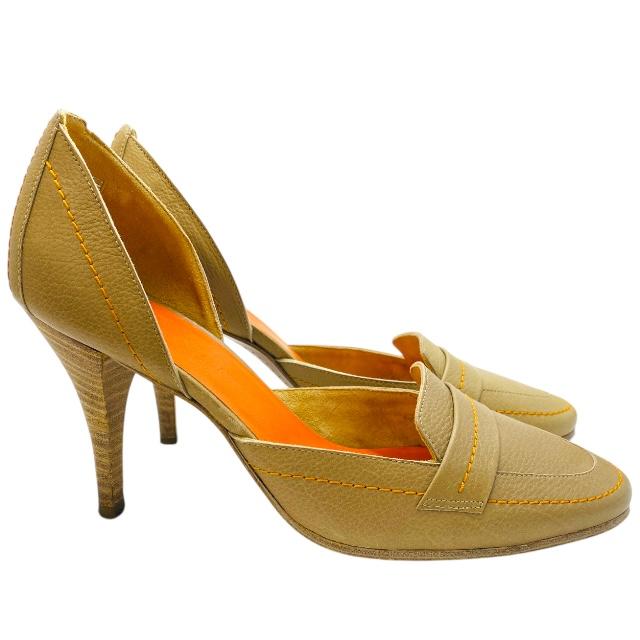 HERMES 新品　ベージュ ポインテッドトゥ パンプス 35 HERMES（エルメス） パンプス ヒール ミュール シューズ ラウンドトゥ