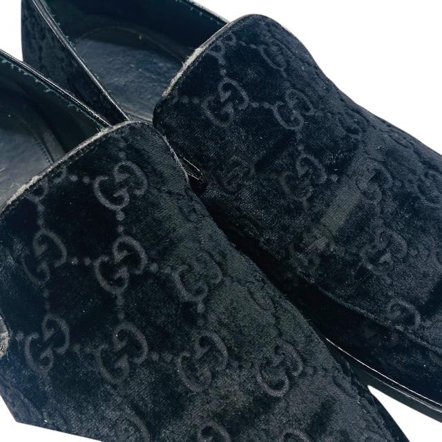 GUCCI グッチ GGマーク ベロア スリッポン ベロア 37 ブラック