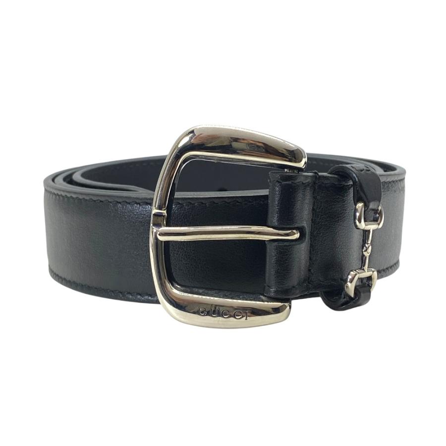 GUCCI（グッチ） ホースビット ベルト レザー ロゴ シルバー金具