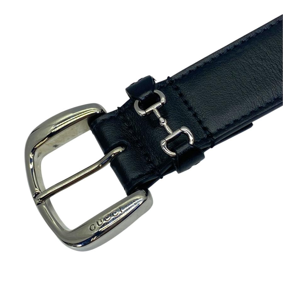 GUCCI（グッチ） ホースビット ベルト レザー ロゴ シルバー金具