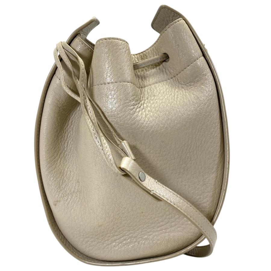 THE ROW ザ ロウ DRAWSTRING POUCH ドローストリングレザーショルダーバッグ  ベージュ THE ROW（ザ ロウ） ドローストリング ポーチ ショルダーバッグ