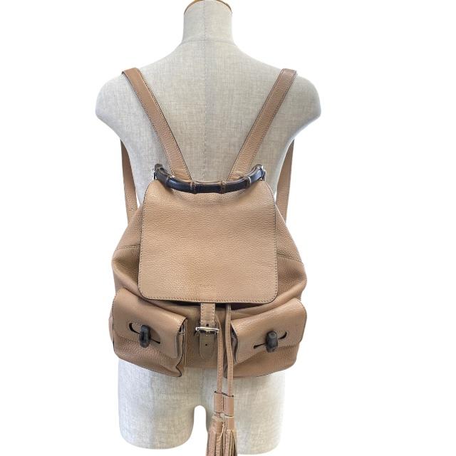 グッチ　バンブー　リュックサック　ブラウン 中古・古着通販】GUCCI (グッチ) バンブー リュックサック ブラウン