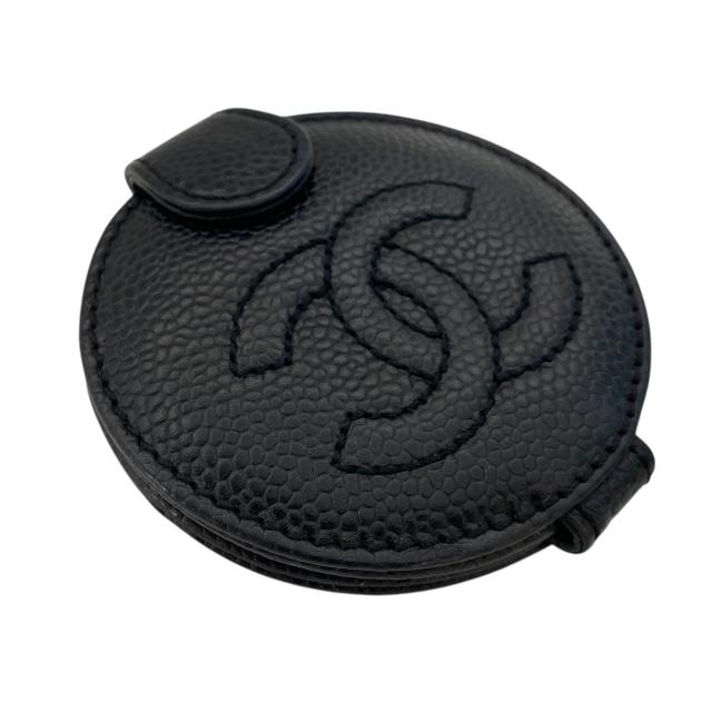 CHANEL シャネル　ココマーク レザーミラー コンパクト CHANEL シャネル 両面コンパクトミラー美容器具 鏡 サークル型
