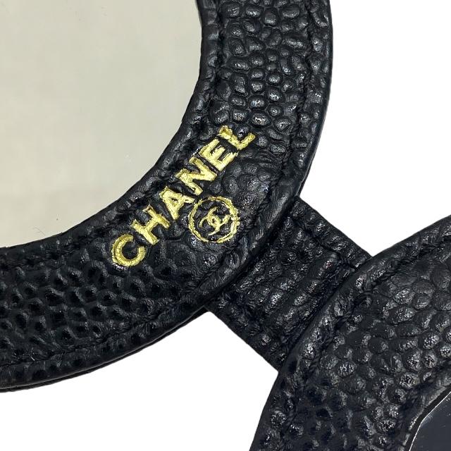 CHANEL シャネル　ココマーク レザーミラー コンパクト CHANEL シャネル 両面コンパクトミラー美容器具 鏡 サークル型