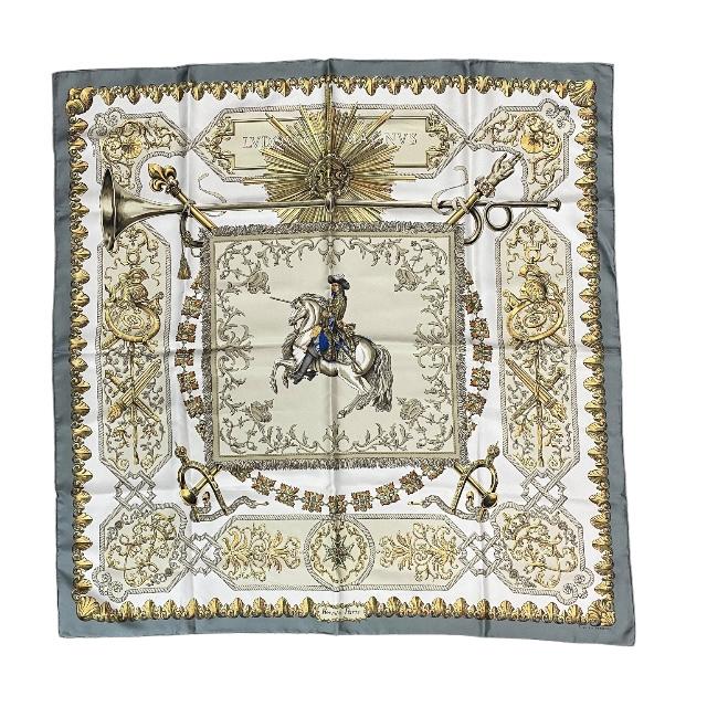 HERMES エルメス LVDOVICVS MAGNVS 白い馬に跨ったルイ14世 スカーフ