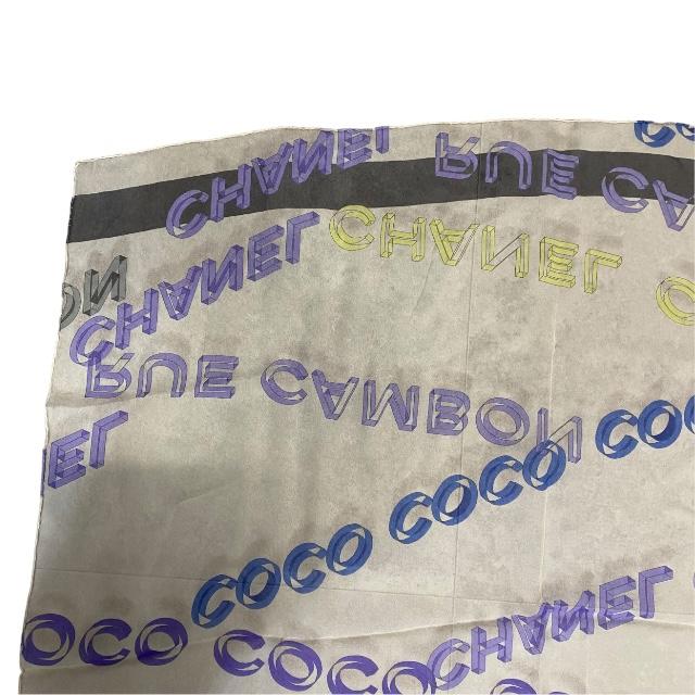 CHANEL　シャネル　スカーフ　ココマーク　チェーン　カンボン　大判スカーフ CHANEL シャネル スカーフ 大判スカーフ デカココマーク