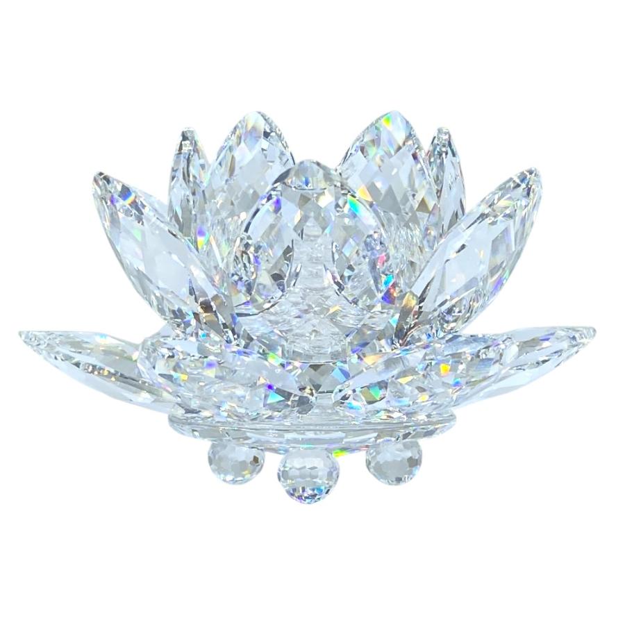 スワロフスキー　Swarovski キャンドルホルダー　睡蓮　L 置物　台座付き SWAROVSKI（スワロフスキー） WATERLILY スイレン キャンドルホルダー
