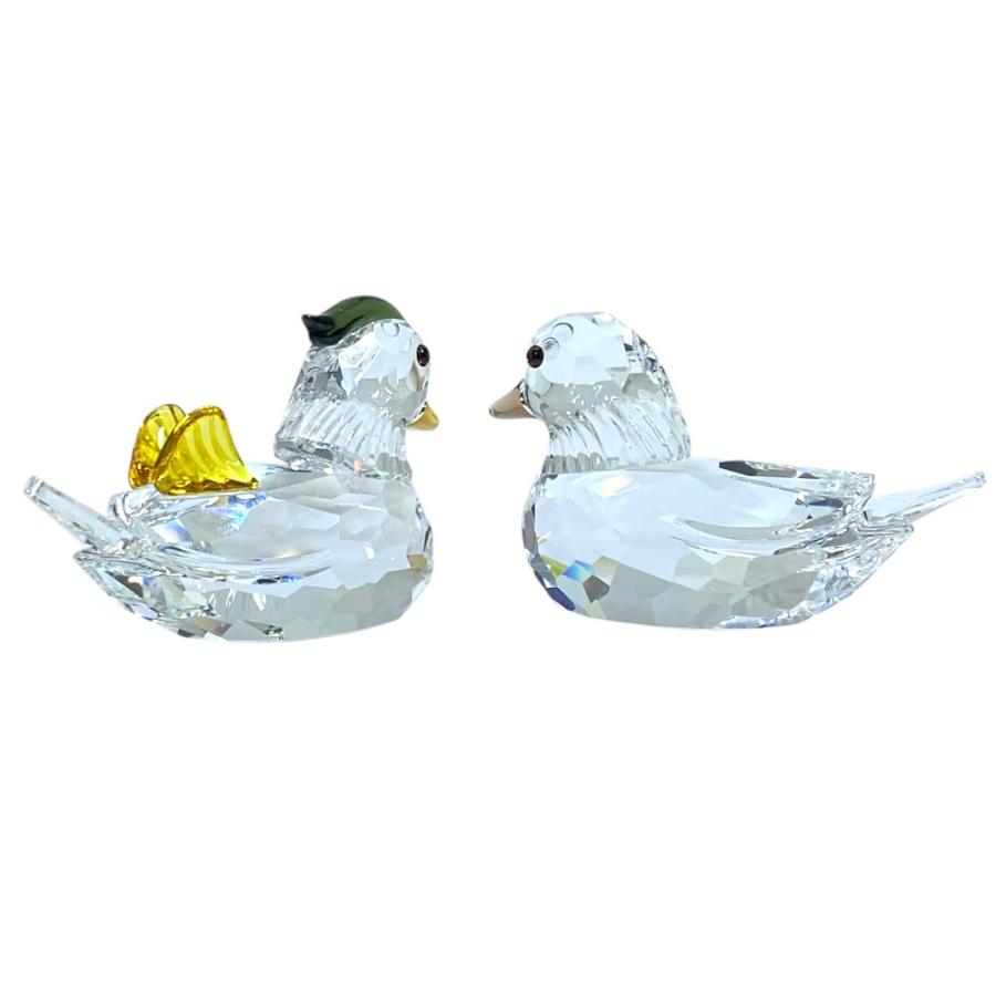 Swarovski スワロフスキー　マンダリンダック　台座付き　置物 SWAROVSKI（スワロフスキー） マンダリンダック おしどり 鳥 ペア