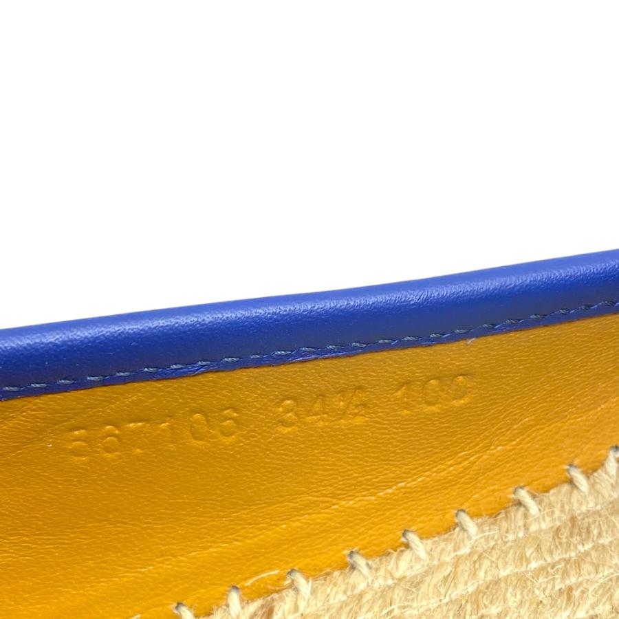 新品 グッチ エスパドリーユ スリッポン フラットシューズ GGエンボスレザー ブルー GUCCI [サイズ 34 1/2 (約21.5cm)] | GUCCI | 07