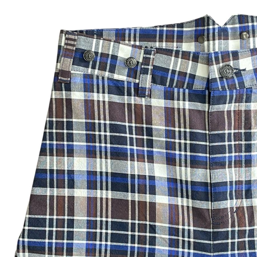 ヴィヴィアン ウエストウッド インディゴ染め チェック柄 アシンメトリー パンツ Vivienne Westwood MAN 美品 ヴィヴィアンウエストウッド CHECK CAPE