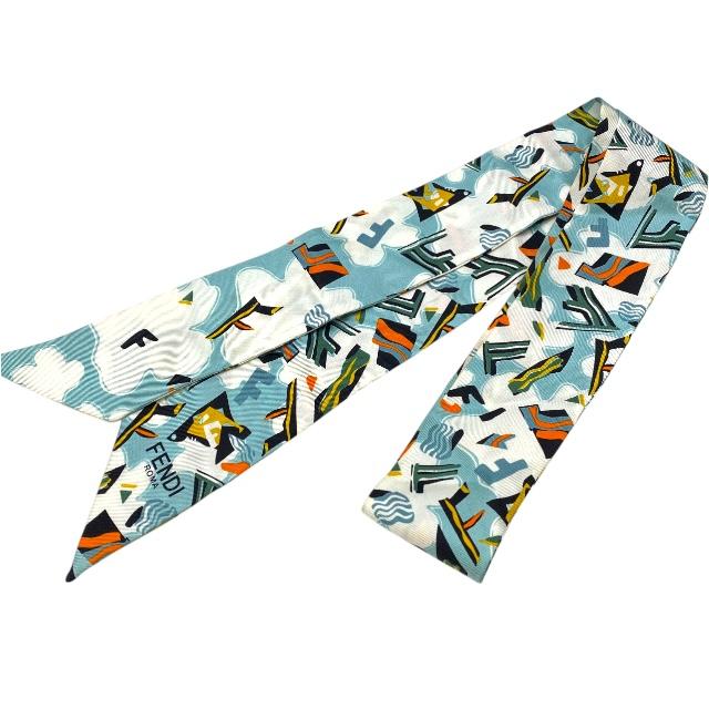 FENDI フェンディ ラッピー マルチカラー リボンスカーフ ロゴ 小物