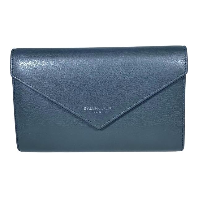 BALENCIAGA バレンシアガ 499207 長財布 財布 PAPER ペーパー ペイパー ダークグレー系 レザー :0322