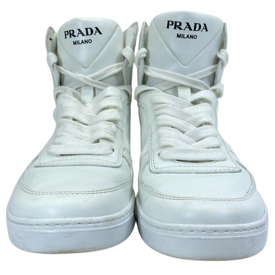 PRADA（プラダ） ハイカット スニーカー レースアップ シューズ レザー