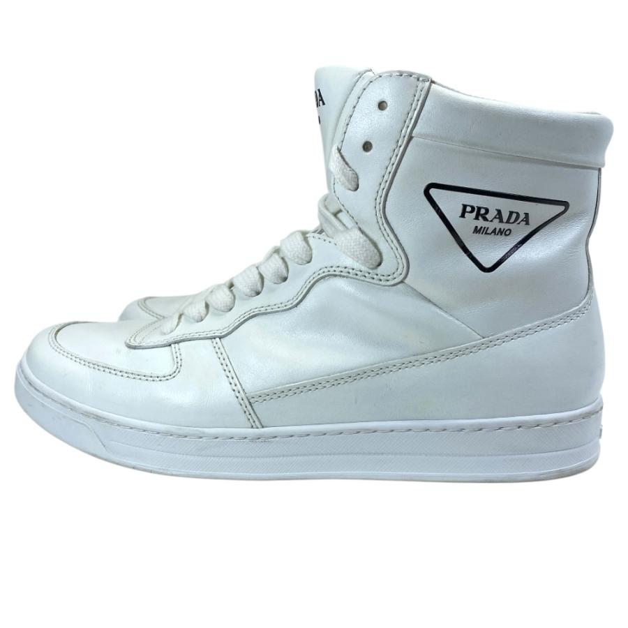 PRADA（プラダ） ハイカット スニーカー レースアップ シューズ レザー