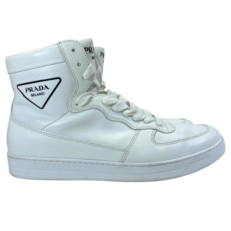 PRADA（プラダ） ハイカット スニーカー レースアップ シューズ レザー