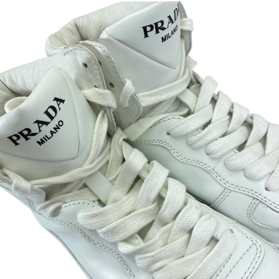 PRADA（プラダ） ハイカット スニーカー レースアップ シューズ レザー