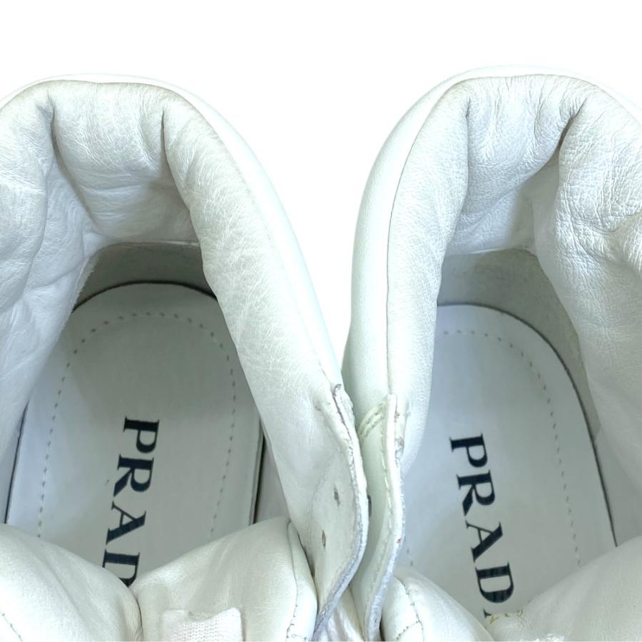 PRADA（プラダ） ハイカット スニーカー レースアップ シューズ レザー