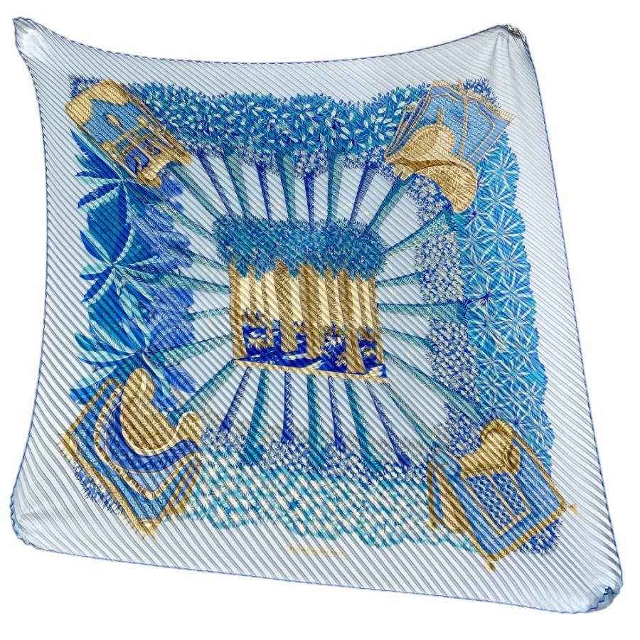 HERMES エルメスプリーツスカーフOMBRES ET LUMIERES光と影 HERMES（エルメス） スカーフ GOMBRES ET LUMIERES 光と影 プリーツ
