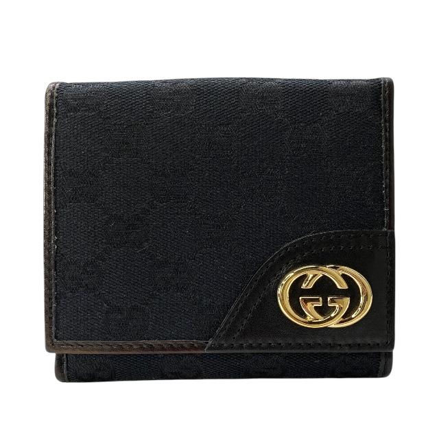 GUCCI 二つ折り財布 GGキャンバス インターロッキングWホック財布 GUCCI・グッチ・二つ折り財布・GGキャンバス・インター