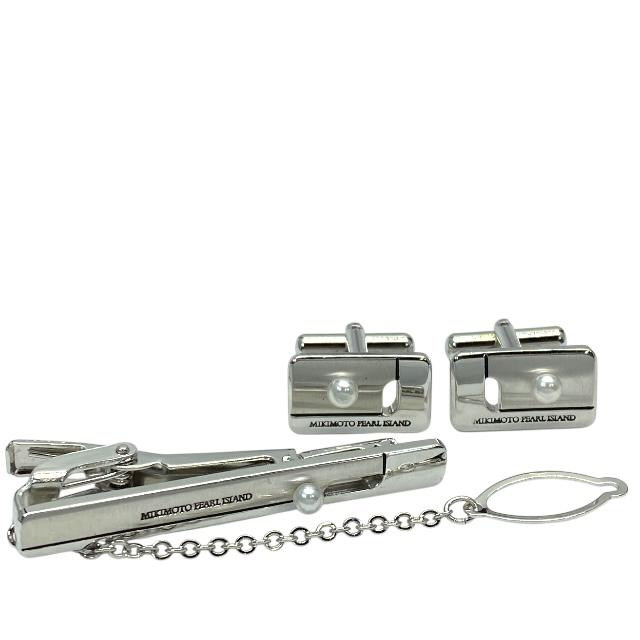   シルバー ネクタイピン カフスボタン 3点セット ネクタイピン＆カフスボタン 3点セット】タイピン ネクタイバー