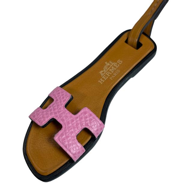 Y1119 新品 エルメス オラン ナノ レザー サンダル バッグチャーム-