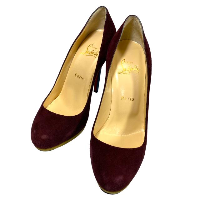 クリスチャン ルブタン パンプス ヒール ラウンドトゥ スエード マルチ