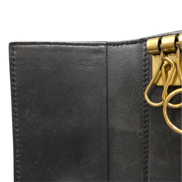 サンローラン 6連 キーケース キーフック ロゴ クロコ型押しレザー ブラック サンローラン 6連 キーケース キーフック ロゴ クロコ型押し