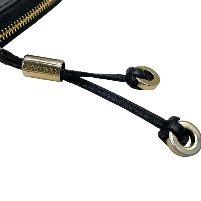 ジミーチュウ　長財布　ラウンドファスナー　エンボス加工　スター　美品　ブラック JIMMY CHOO ジミーチュウ 財布 長財布 ラウンドファスナー