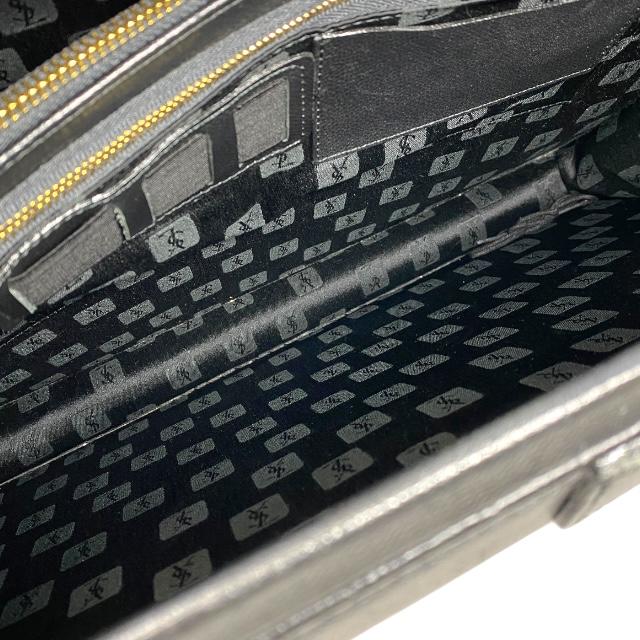 イヴ・サンローラン　ダレスバッグ　ドクターバッグ　ゴールド金具 サンローランパリ チェーンレザーショルダーバッグ YSLロゴ ゴールド