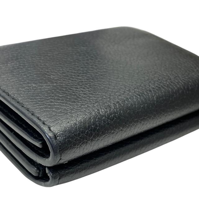 【美品】BALENCIAGA 三つ折り財布 ミニウォレット オールレザー 黒 BALENCIAGA バレンシアガ 財布 三つ折り ペーパー ミニ