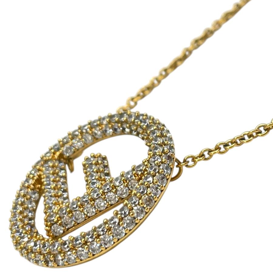 【美品】フェンディFモチーフ ストラス ラインストーン付き FFペンダント レディース 【美品】フェンディFモチーフ ストラス ラインストーン付き