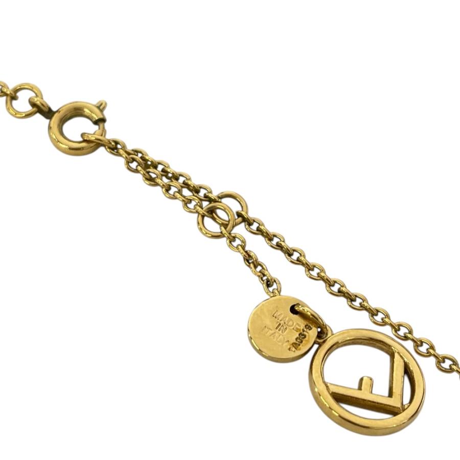フェンディ エフイズフェンディ FF ロゴ ロング ネックレス チェーン ペンダント アクセサリー ゴールド GP ラインストーン 1A0619 FENDI_8