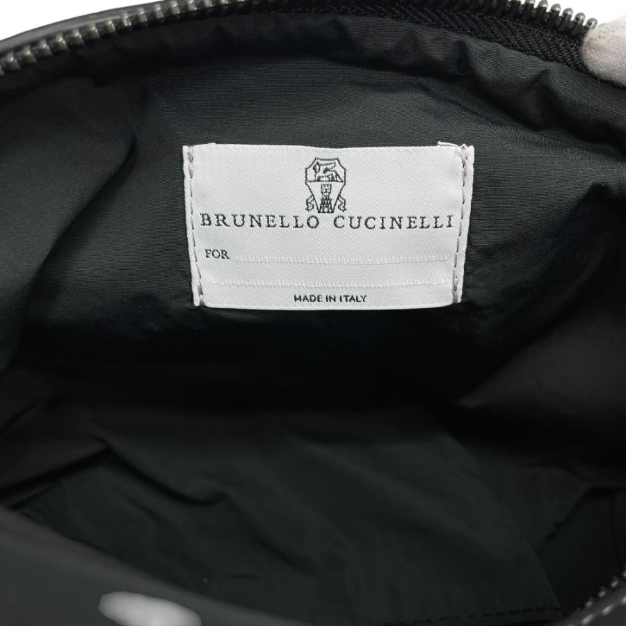 ブルネロクチネリ ポーチ トラベル ケース ポリエステル レザー グレー ロゴ BRUNELLO CUCINELLI_7