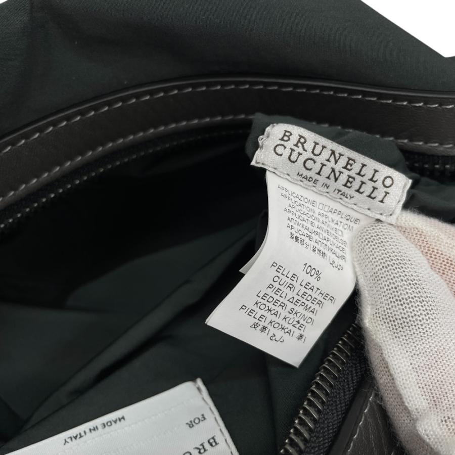 ブルネロクチネリ ポーチ トラベル ケース ポリエステル レザー グレー ロゴ BRUNELLO CUCINELLI_8