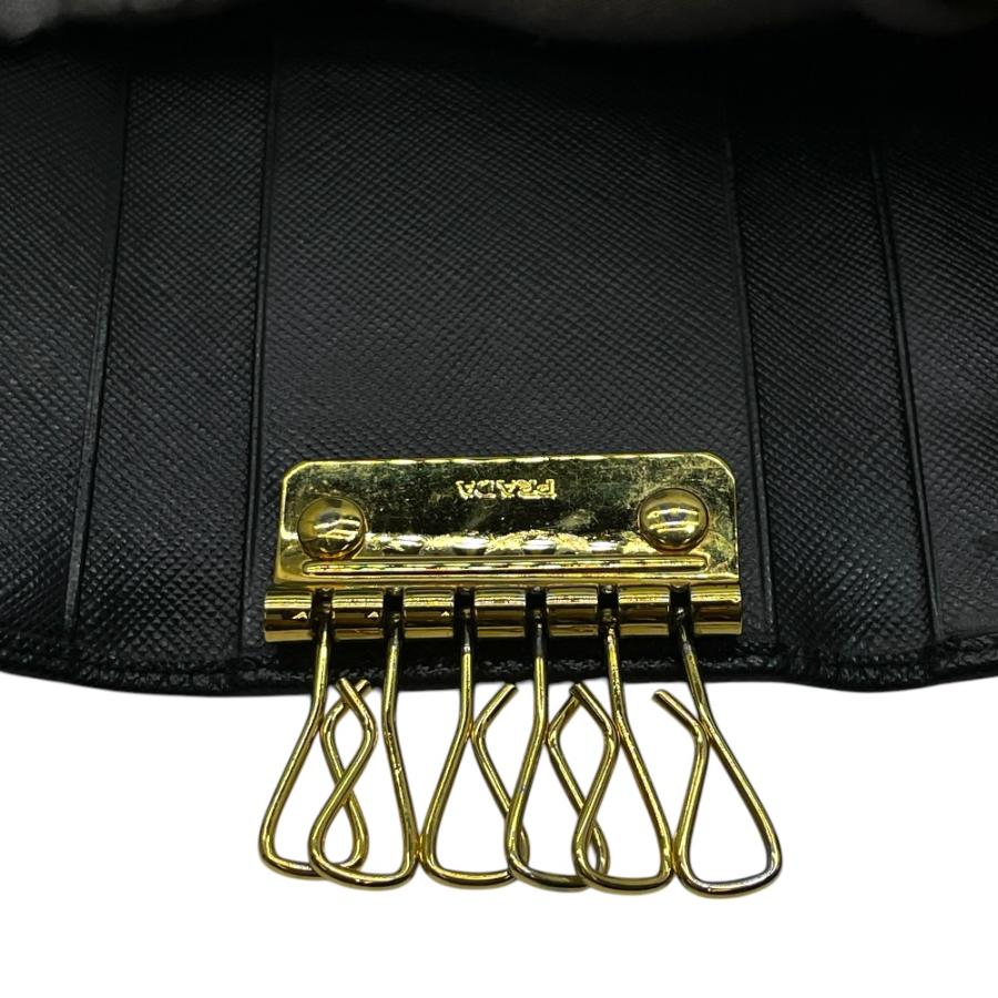PRADA（プラダ） 6連 キーケース ロゴ サフィアーノ レザー ゴールド