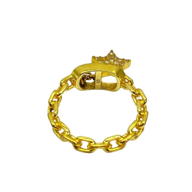 Christian Dior リング 指輪 petit CD プチCD ゴールド Petit CD Ring Gold-Finish Metal and Silver-Tone Crystals | DIOR