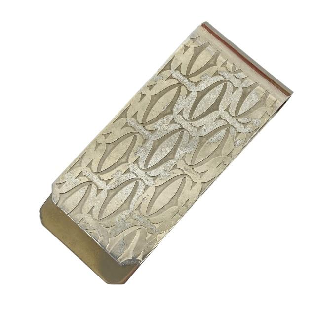 【美品】Cartier カルティエ マネークリップ シルバー ロゴ柄 C DE CARTIER カルティエ Cartier Cドゥカルティエ