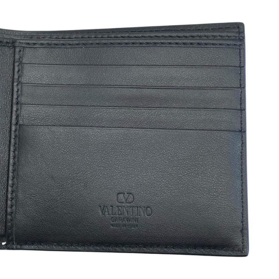 エ*ん様 VALENTINO GARAVANI ブラック 二つ折り財布 Valentino Garavani ヴァレンティノ・ガラヴァーニ VLTN 二つ折り財布
