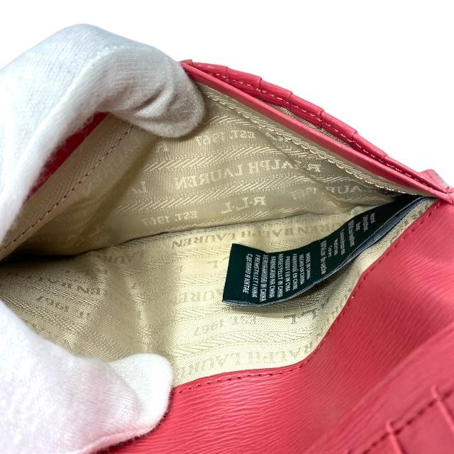 POLO RALPH LAUREN ポロ ラルフローレン 財布 長財布 ロングウォレット 二つ折り財布 ロゴ レザー ピンク系 | POLO RALPH LAUREN | 07