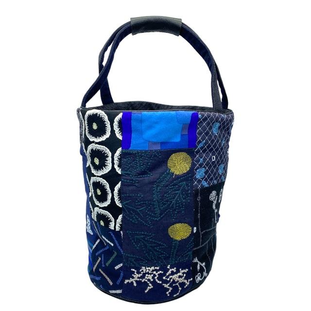 ☆ミナペルホネン ハンドメイド バケツバッグ パッチワークブラック系