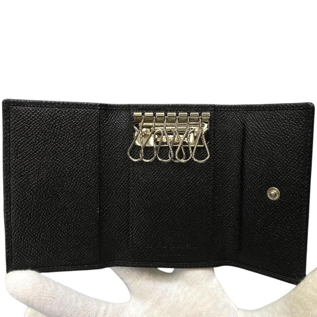 良品　BVLGARI ブルガリ　6連キーケース ブラック BVLGARI ブルガリ キーケース 6連 チェーン付き メンズ ブラック