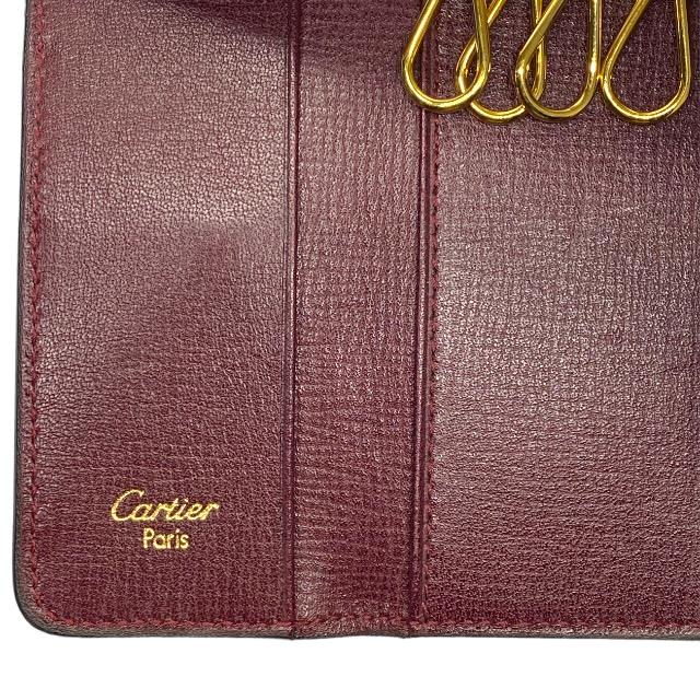 Cartier カルティエ マストライン 4連 キーケース レザー ロゴ ボルドー ゴールド金具｜econext｜09